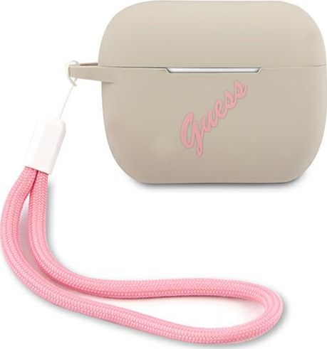 Guess Etui ochronne GUACAPLSVSGP Silicone Vintage do AirPods Pro szaro-rozowe GUE872GRYPNK (3700740495506)