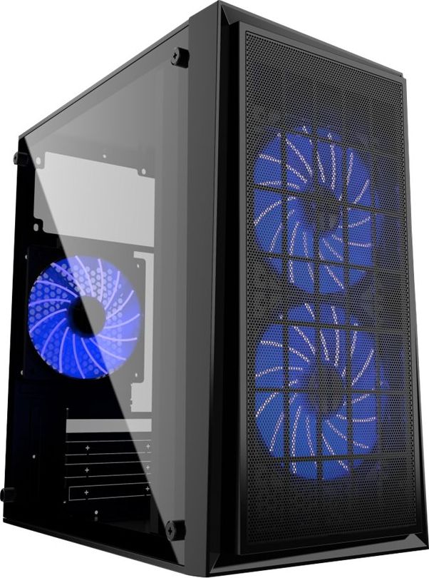 Gembird CCC-FORNAX-950B midi-tower ATX case Fornax 950B - 3x blue LED fan, 2x USB 3.0, acrylic side panel, black Datora korpuss