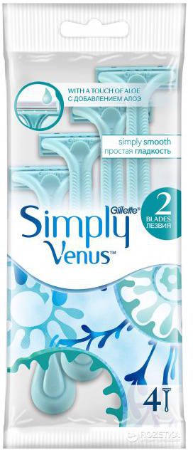 Gillette Simply Venus jednorazowe maszynki do golenia dla kobiet 4szt 3014260246693 (3014260246693) vīriešu skuvekļu piederumi