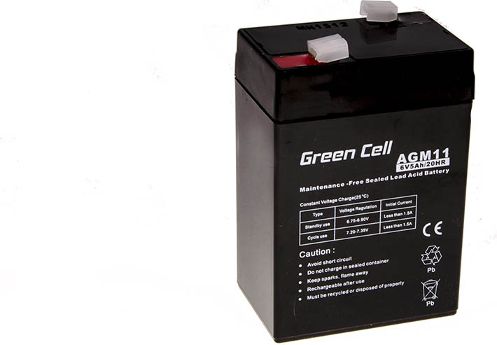 Green Cell Akumulator 6V/5Ah (AGM11) AKSAKGRERU160001 (5902701411572) UPS aksesuāri