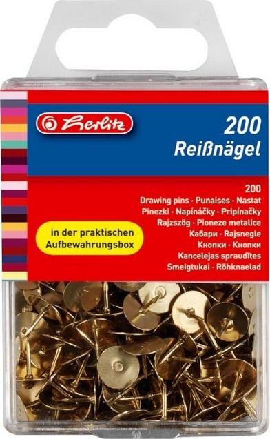 Herlitz Pinezki metalowe 200szt 363228 (4008118770200) biroja tehnikas aksesuāri