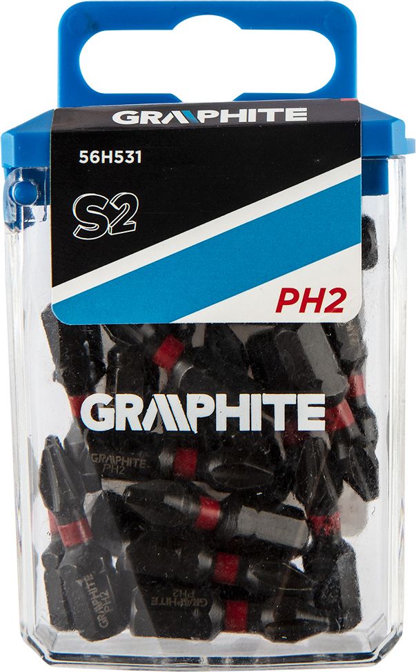 Graphite Koncowka wkretakowa (Bity udarowe PH2 x 25 mm, 20 szt.) 56H531 (5902062504838)