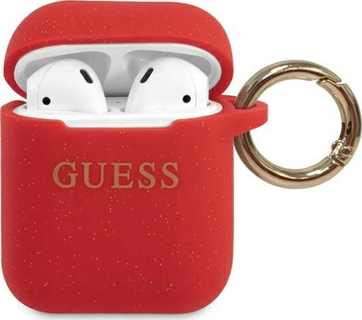 Guess Apple Airpods Pro Glitter Silicone Case Red