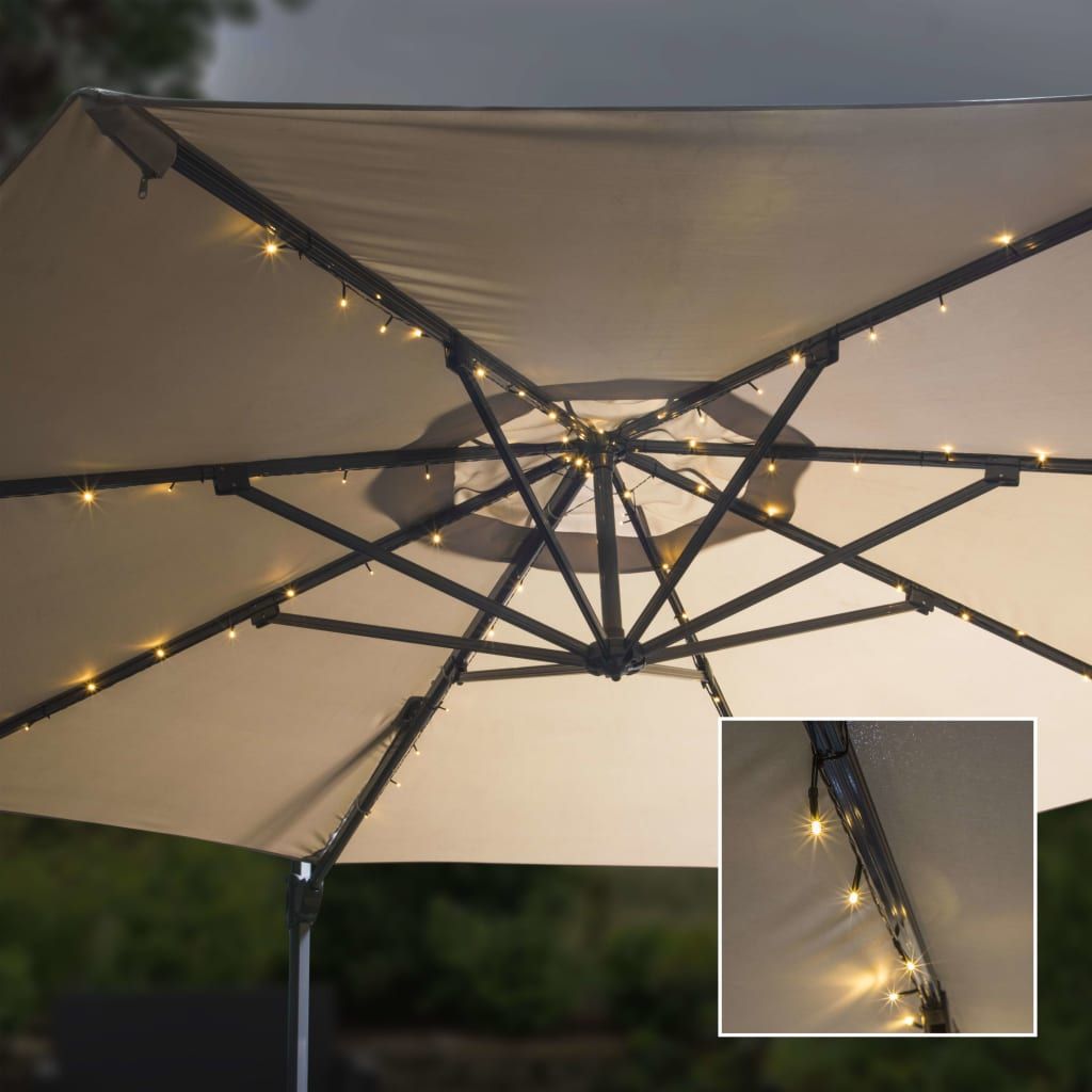 HI HI Sznur lampek solarnych LED pod parasol ogrodowy, 130 cm 429145 (4034127750605) Ziemassvētku lampiņas