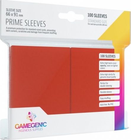 Gamegenic Gamegenic: Prime CCG Sleeves (66x91 mm) - Red, 100 sztuk 114617 (4251715402139) galda spēle