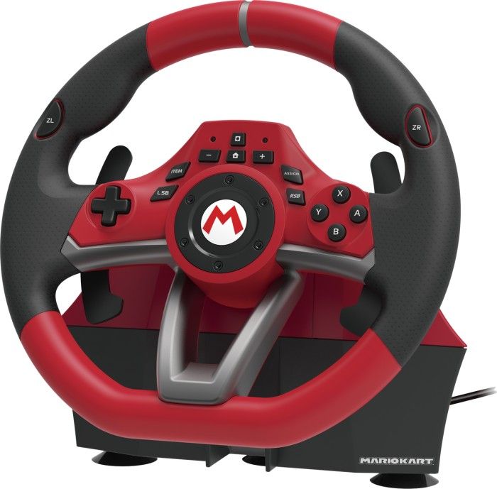 HORI Mario Kart Racing Wheel Pro Deluxe, steering wheel (red / black) spēļu konsoles gampad