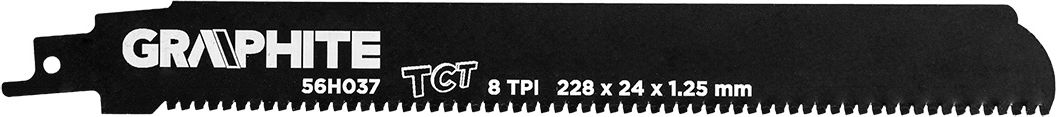 Graphite Brzeszczoty bagnetowe (Brzeszczot do pily szablastej, HM, 228 x 24 x 1.25 mm, 8TPI) 56H037 (5902062506597) Elektriskais zāģis