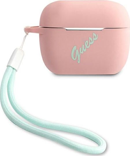 Guess Etui ochronne GUACAPLSVSPG Silicone Vintage do AirPods Pro rozowo-zielone GUE873PNKGRN (3700740495469)