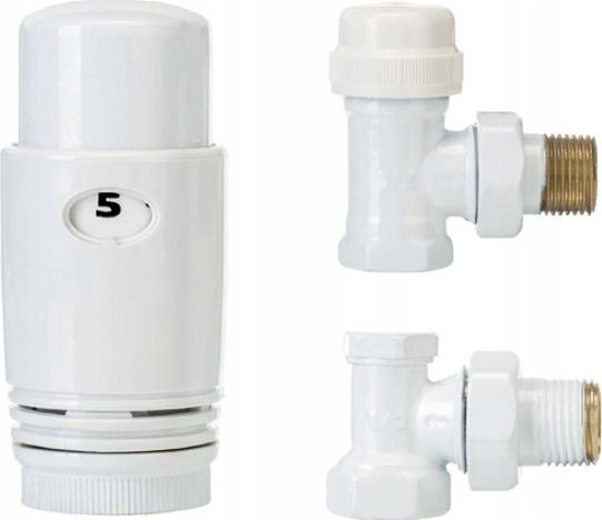 Invena komplet termostatyczny prosty bialy (CD-77-P15) CD-77-P15 (5907798780662)