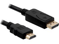 Delock DP plug -> HDMI plug bl 2m kabelis, vads