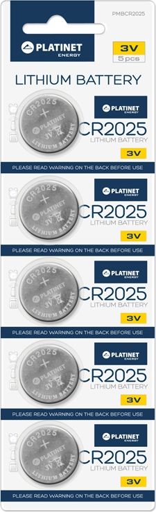 Platinet CR2025 Litija 3V Baterija (5gab. Blisters) Baterija