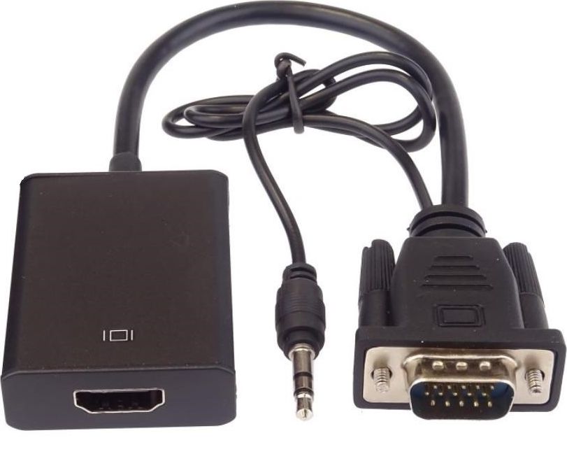 Adapter AV PremiumCord HDMI - D-Sub (VGA) + Jack 3.5mm czarny