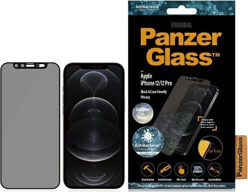 PanzerGlass Privacy E2E iPhone 12 / Pro antibacterial - CF camslider aksesuārs mobilajiem telefoniem