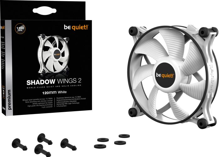 be quiet! Shadow Wings 2 120mm White fan ventilators