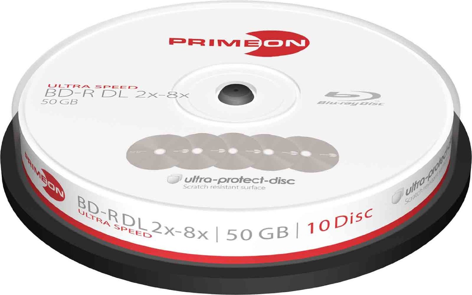 PRIMEON BD-R DL 50GB/2-8x Cakebox (10 Disc) matricas