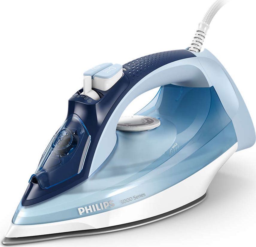 Philips Iron DST5030/20 Steam Iron, 2400 W, Water tank capacity 320 ml, Continuous steam 45 g/min, Blue/White Gludeklis