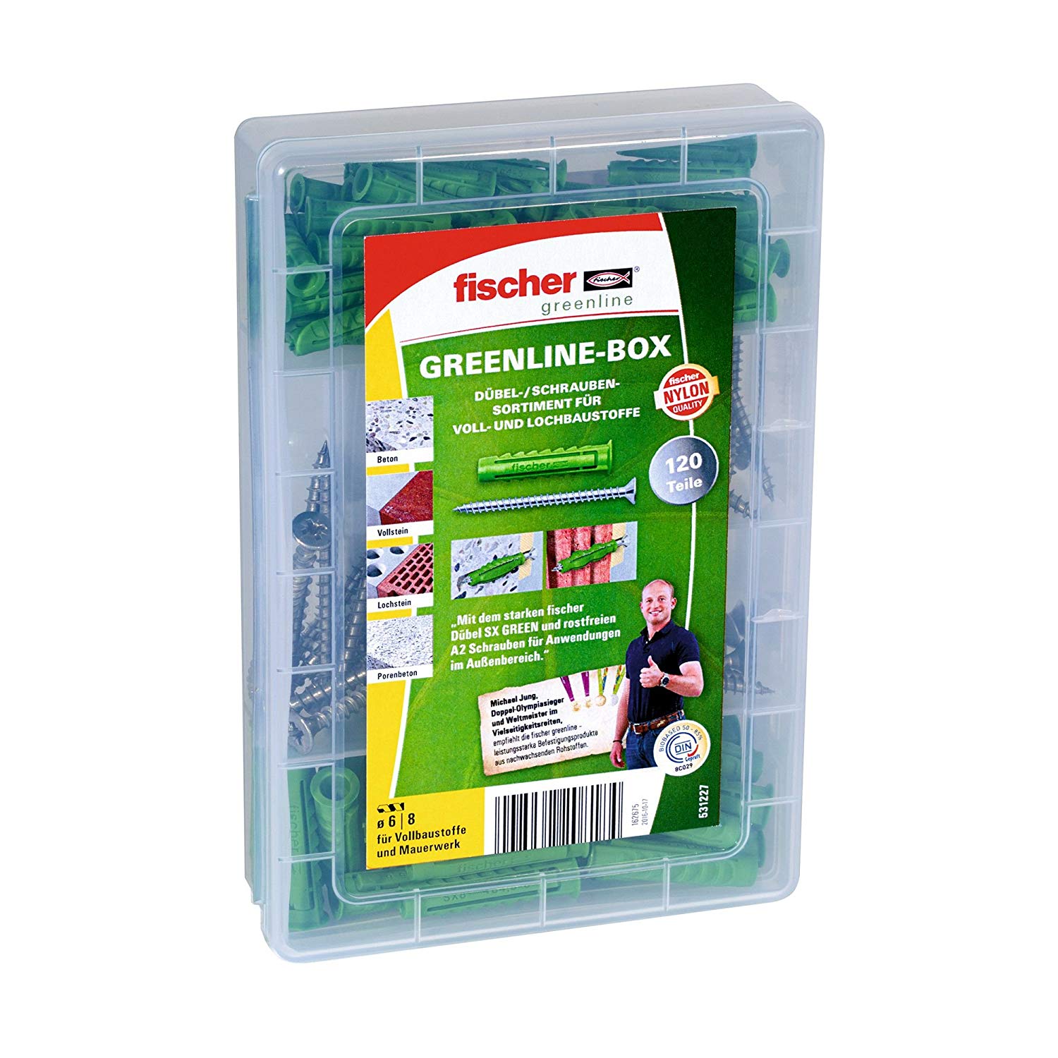 Fischer master box greenline SX S plus A2 - dowel - 120 pieces - with screws