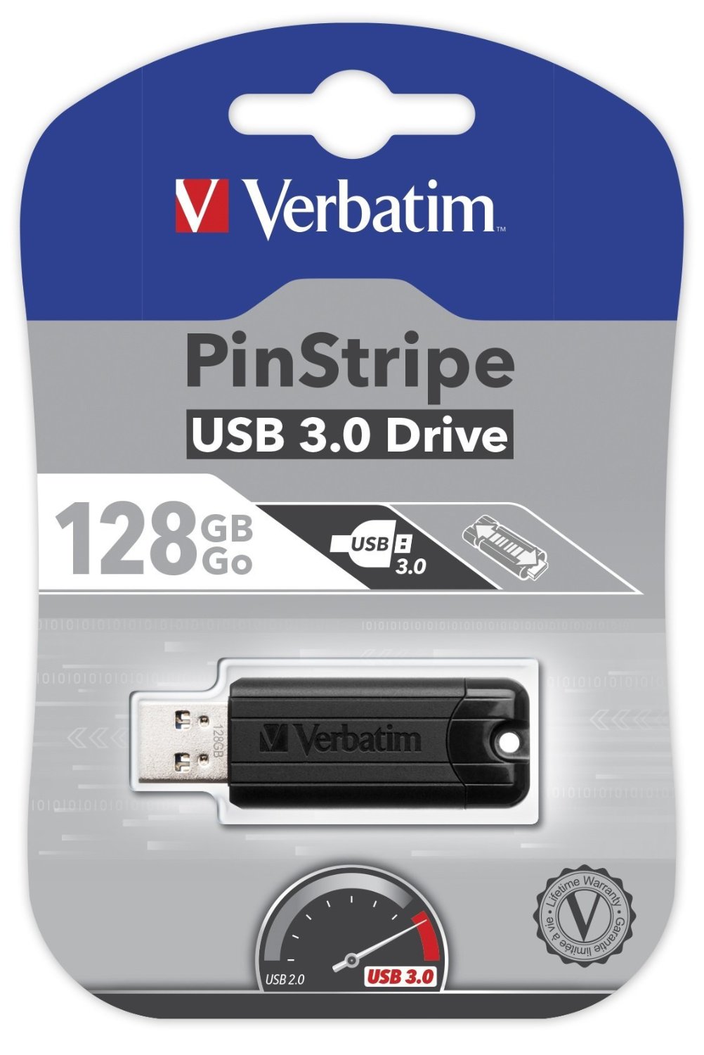 Verbatim 128GB PinStripe USB 3.0 USB Flash atmiņa