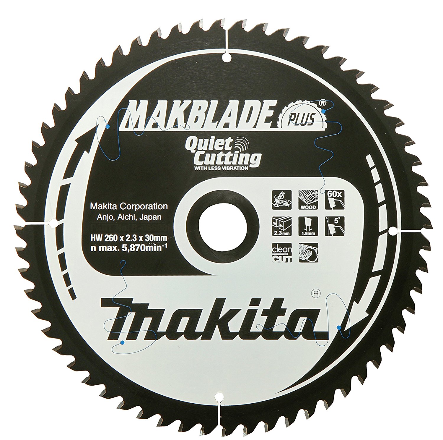 Makita Makblade Plus circular saw blade 260x30mm 60Z - B-32524