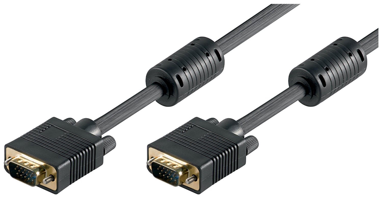 Goobay Full HD SVGA monitor cable, gold-plated VGA, Black, 2 m kabelis video, audio